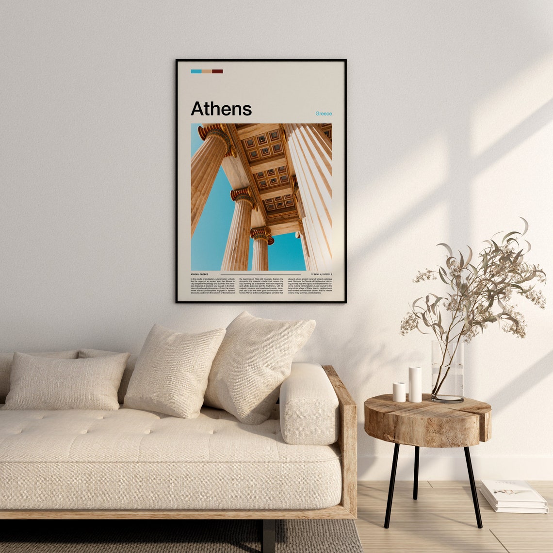 Athens Greece Ancient Temple Columns Classical Architecture Poster - Image 2