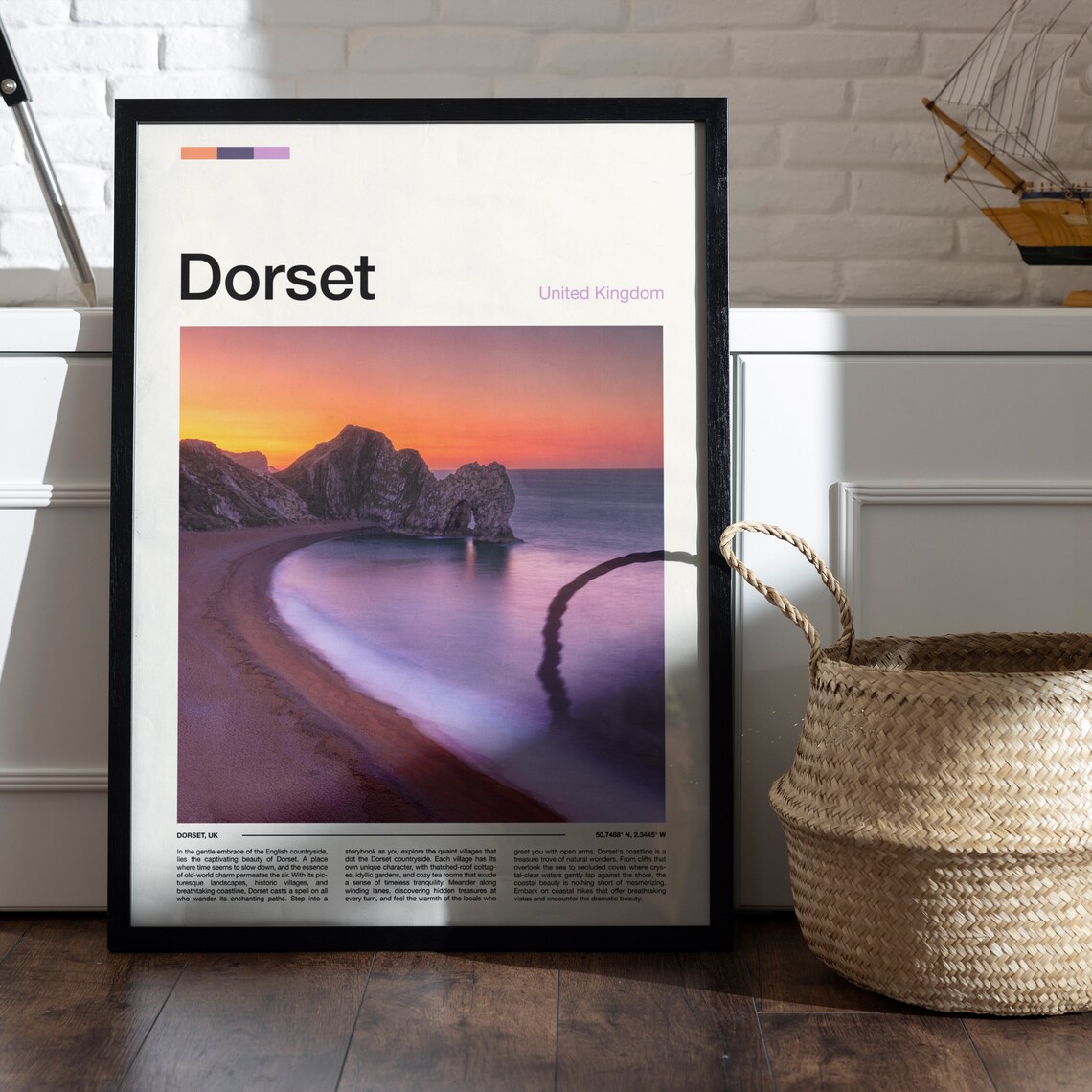 Dorset Durdle Door Violet Dusk Sky Long Exposure Seascape Poster - Image 5