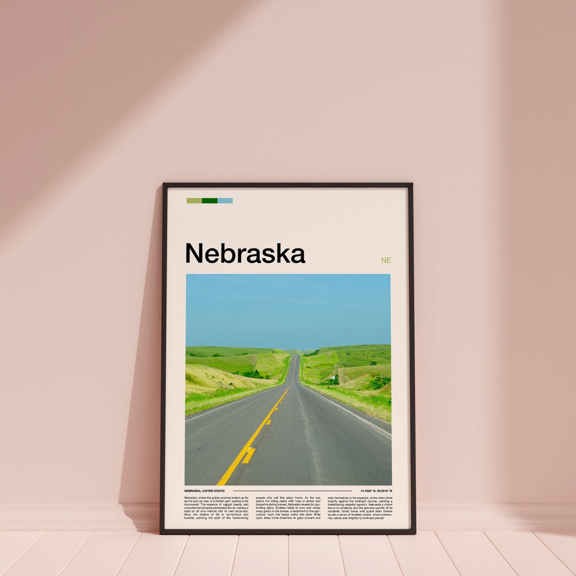 Nebraska Open Road Rolling Green Hills Heartland Photography Poster - Image 4