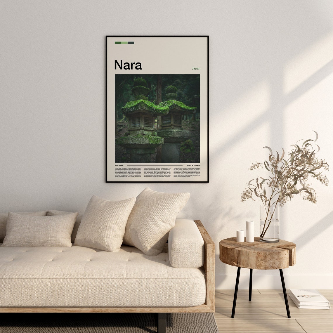 Nara Japan Moss Covered Ancient Stone Lanterns Forest Poster - Image 3
