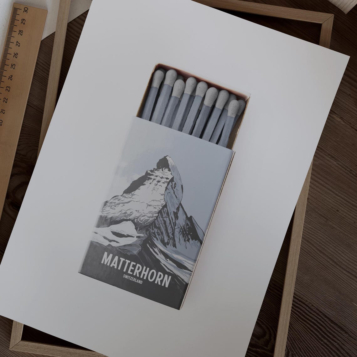 Matterhorn Switzerland Snow Capped Peak Matchbox Art Decor Poster - Image 2
