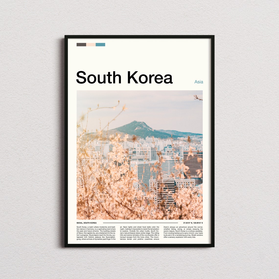 South Korea Print South Korea Poster South Korea Wall Art South Korea Art Print South Korea Photo Travel Poster Traveler Gifts