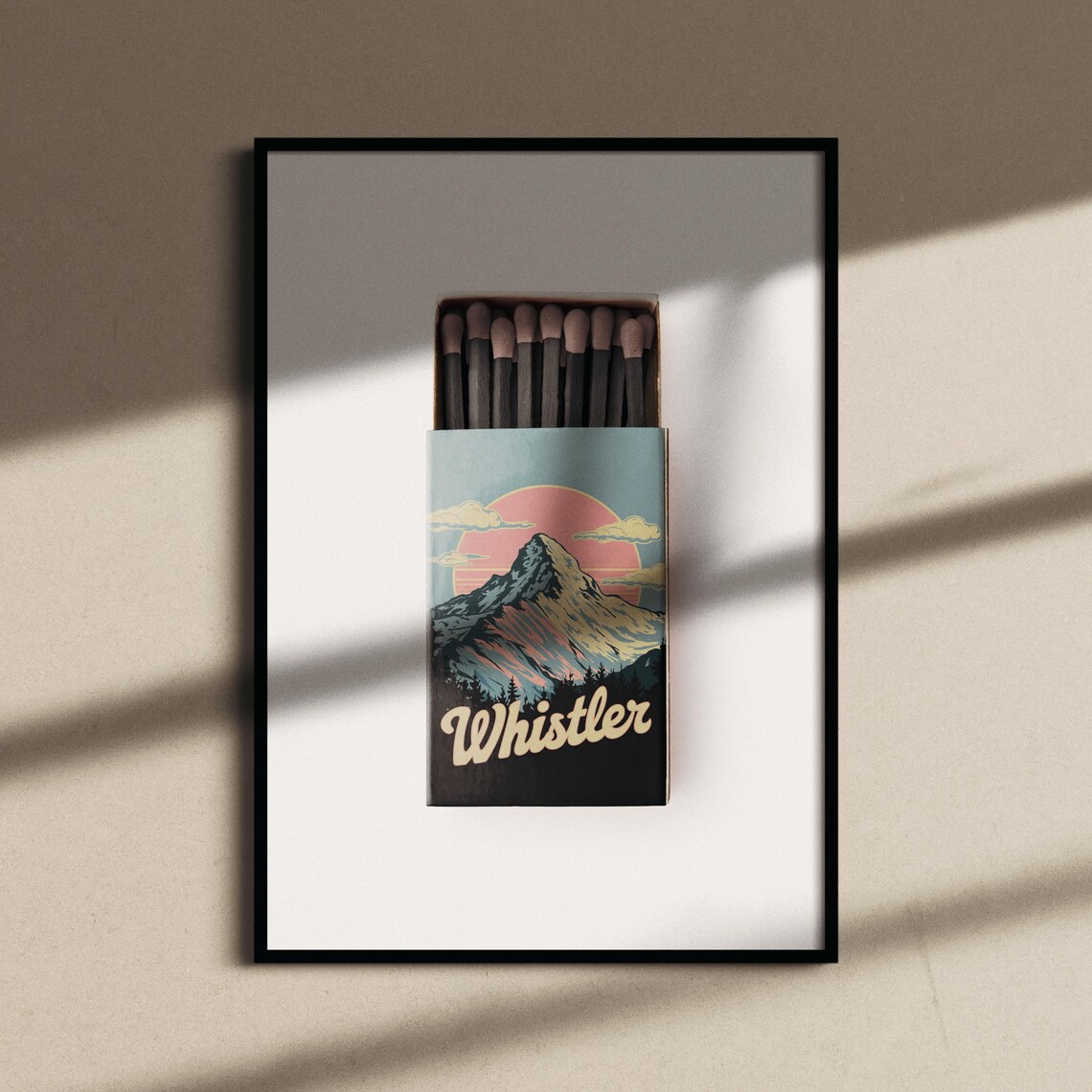 Whistler Vintage Ski Resort Mountain Matchbox Retro Art Poster - Image 2