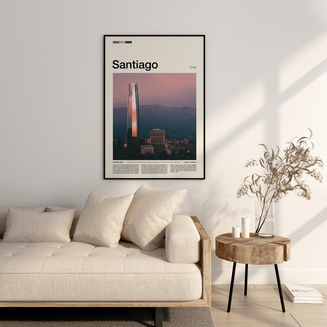Santiago Print Chile Poster Santiago Wall Art Santiago Art Print Santiago Photo Santiago Travel Gifts - Image 2