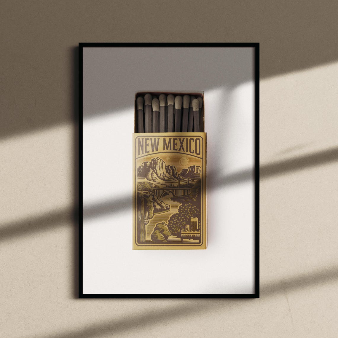 New Mexico Desert Canyon Landscape Vintage Matchbox Art Poster - Image 2