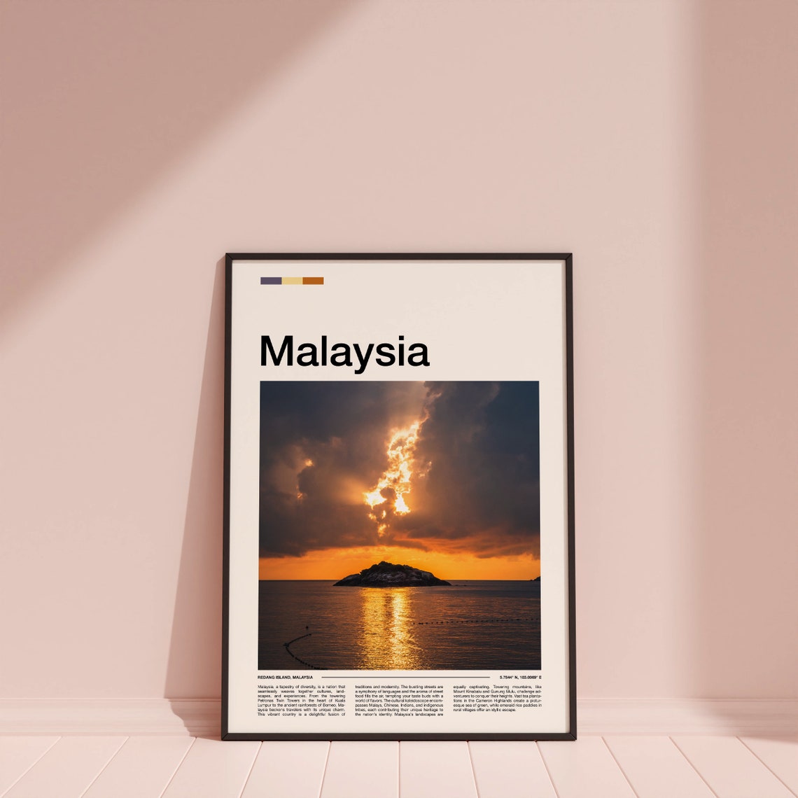 Malaysia Redang Island Sunset Rocky Isle Golden Clouds Poster - Image 4