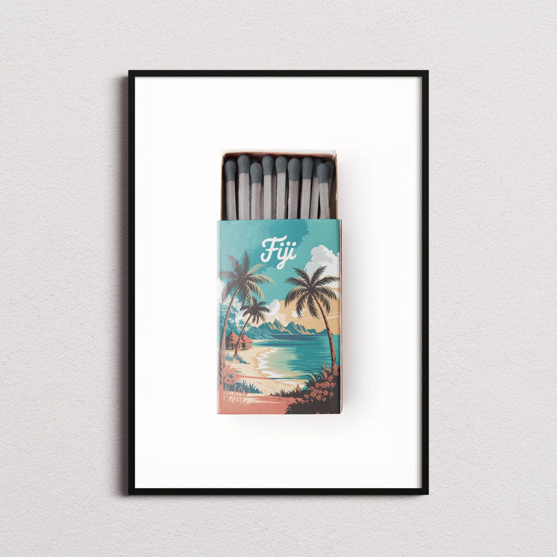 Fiji Matchbox Print Fiji Print Fiji Poster Fiji Wall Art Fiji Art Print Fiji Gifts