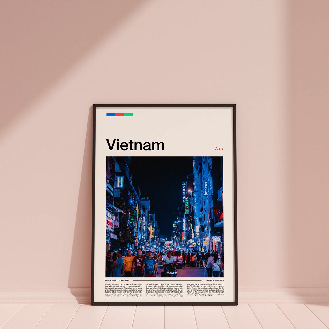 Vietnam Ho Chi Minh City Neon Street Asia Night Cityscape Poster - Image 3