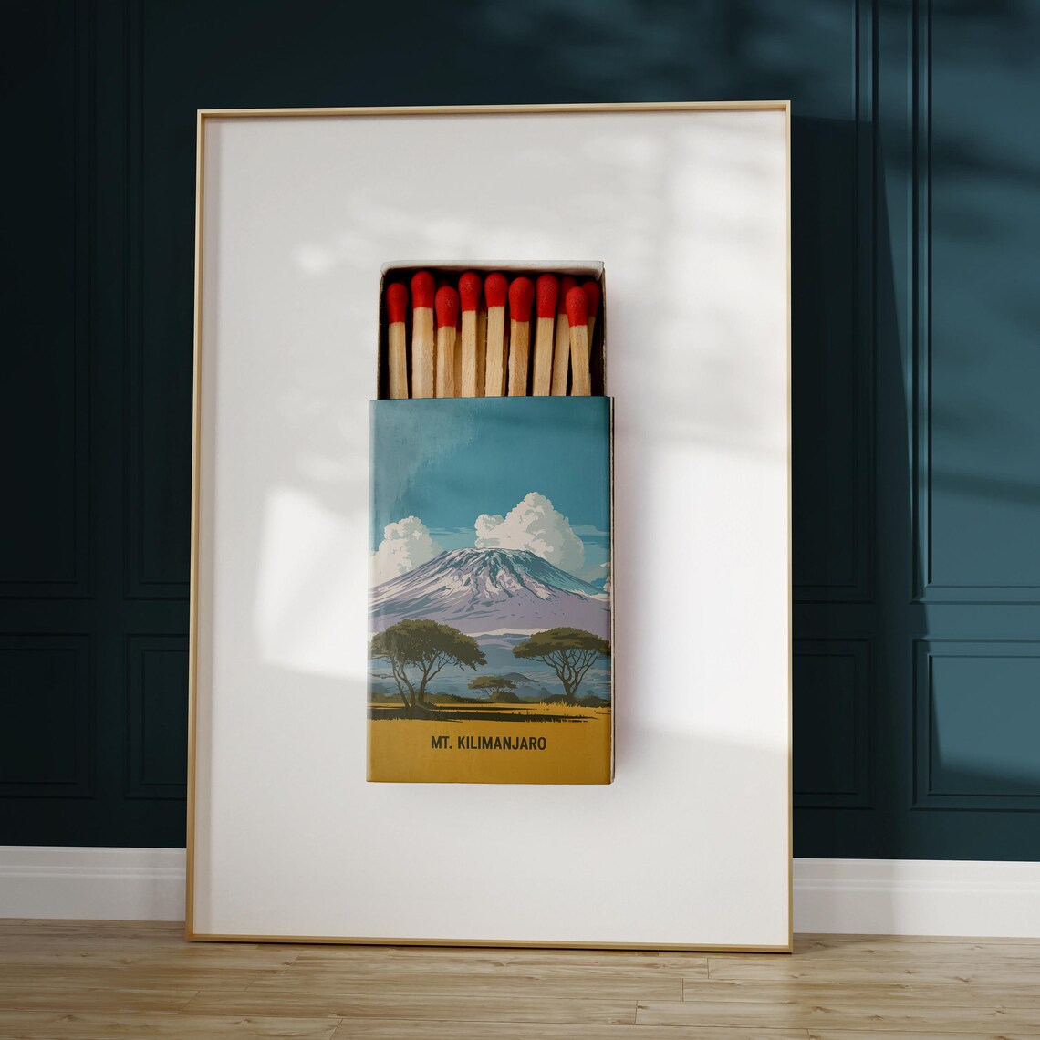 Mount Kilimanjaro Vintage Matchbox Art Safari Illustration Poster - Image 4
