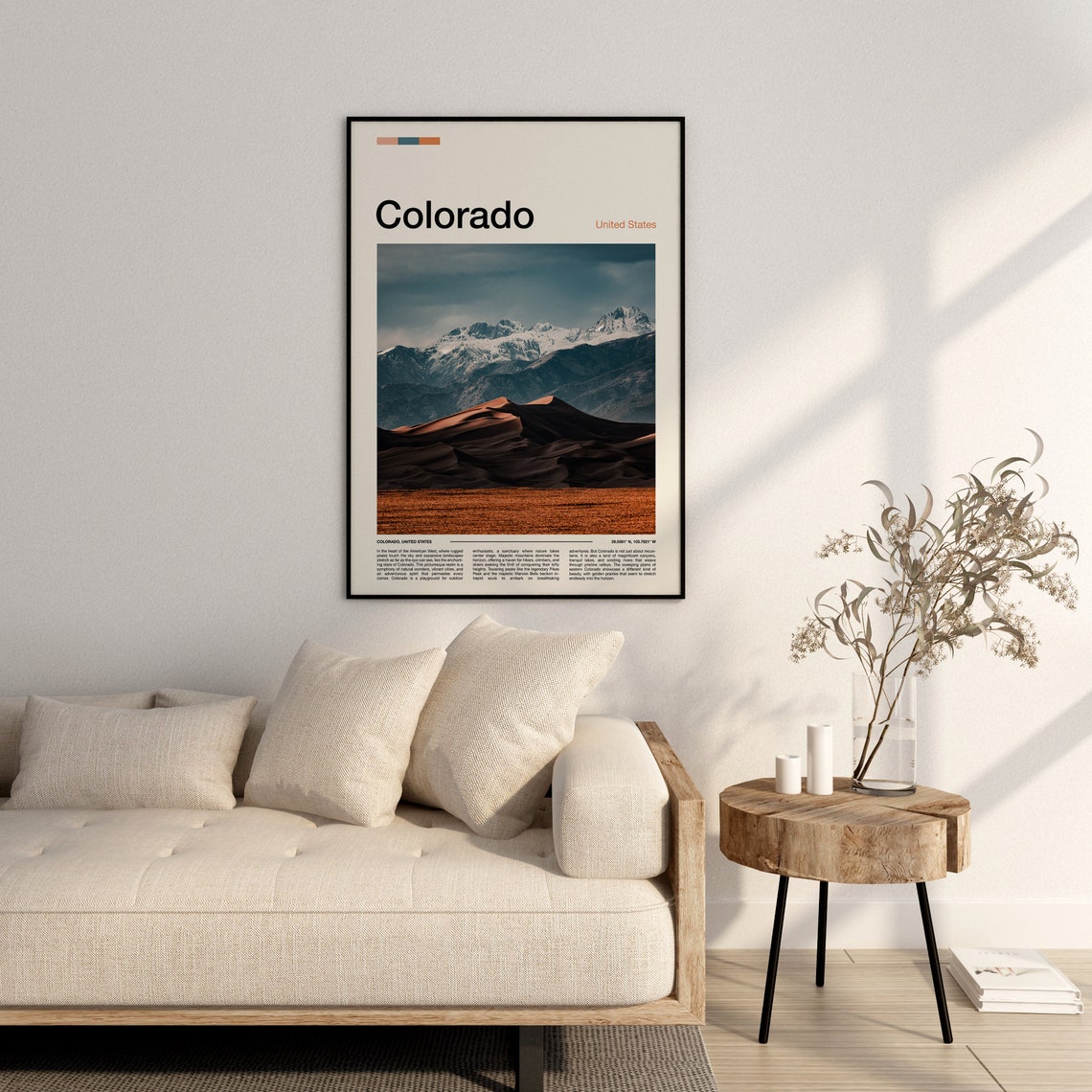 Colorado Great Sand Dunes Snowy Peaks Desert Landscape Poster - Image 2