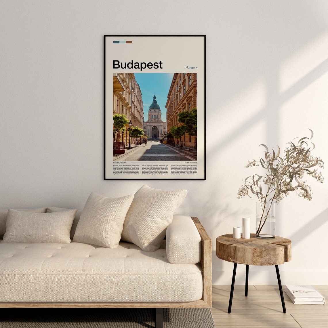Budapest Hungary Basilica Old Town Street Travel Photo Poster - Image 3