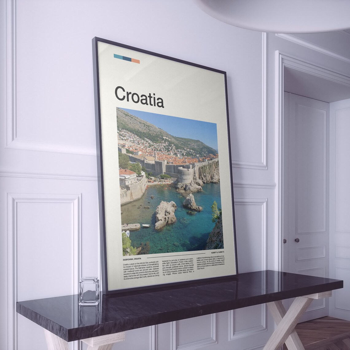 Croatia Dubrovnik Old Town Walls Adriatic Sea Minimalist Photo Poster - Image 2