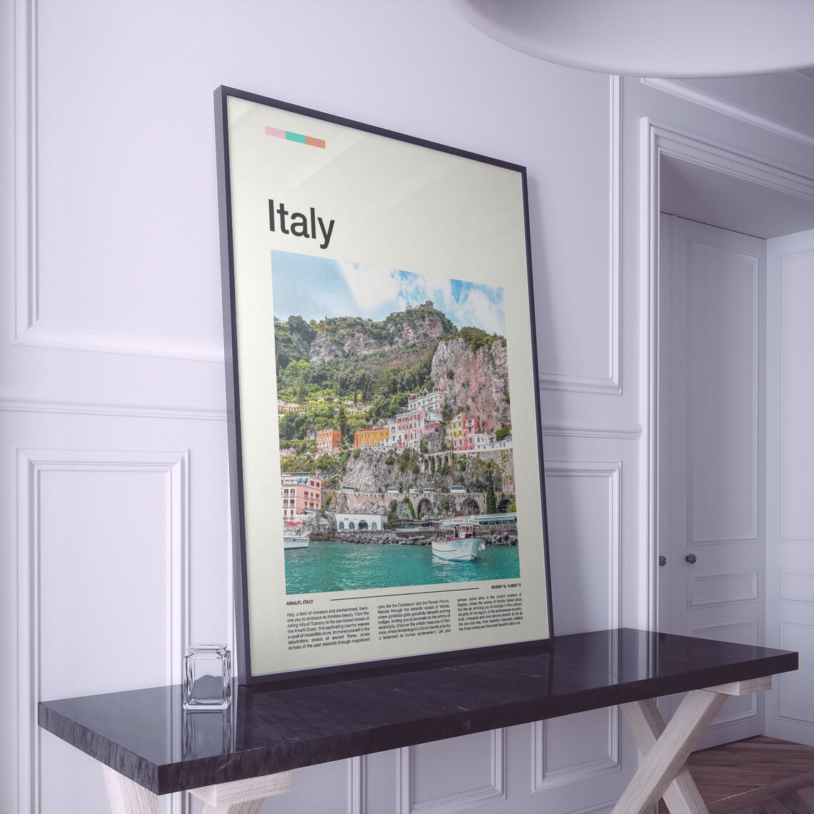 Amalfi Coast Italy Cliffside Village Colorful Houses Photo Poster - Image 2