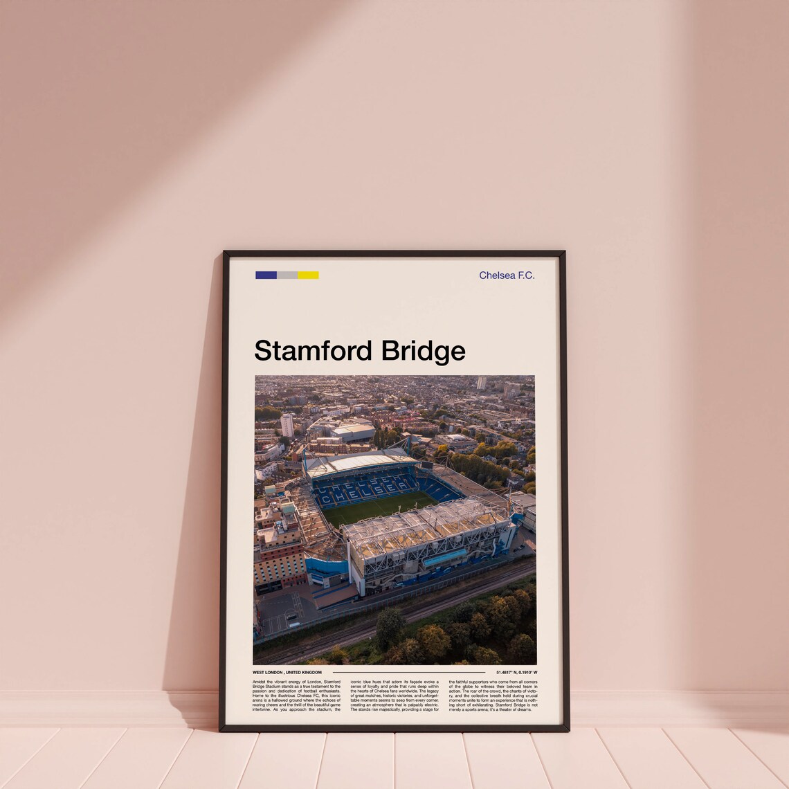 Stamford Bridge Chelsea FC Football Stadium Aerial London Poster - Image 4