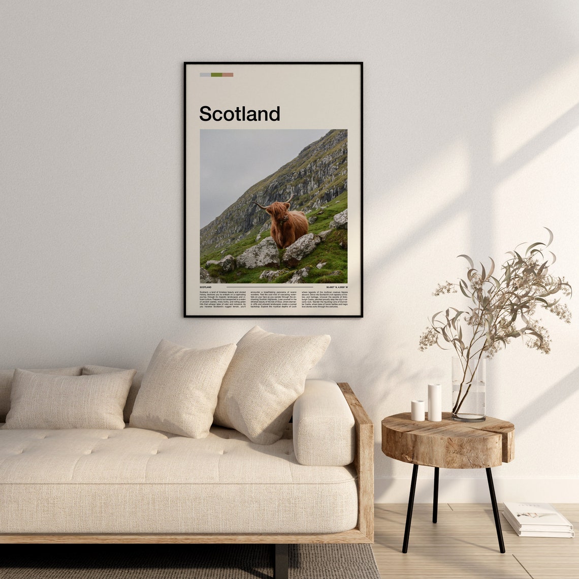 Scotland Highland Cow Rugged Mountain Valley Nature Photo Poster - Image 2