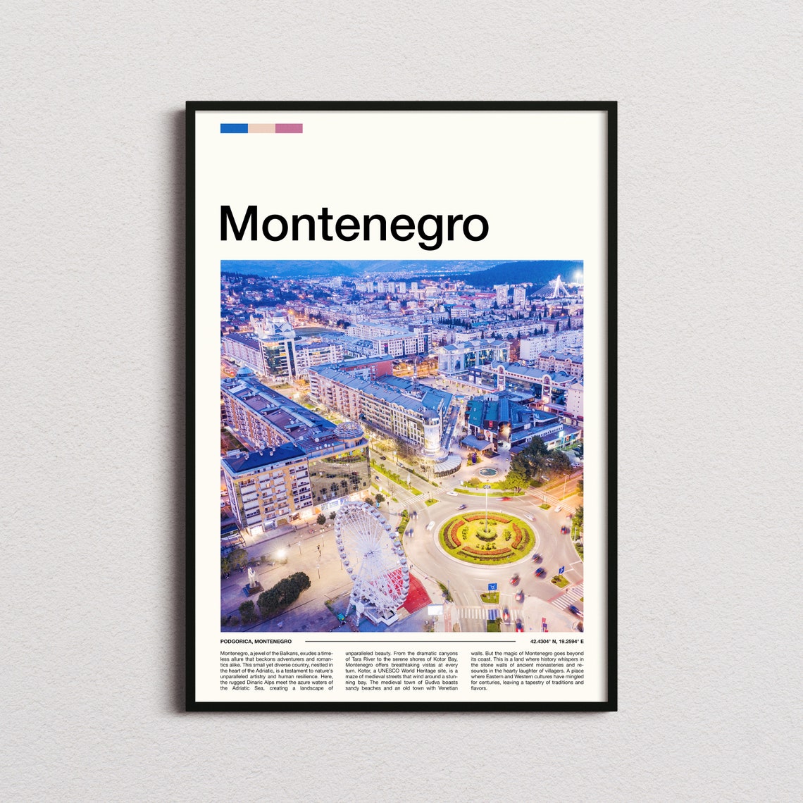 Montenegro Print Montenegro Poster Montenegro Wall Art Montenegro Art Print Montenegro Gifts Travel Poster Traveler Gifts