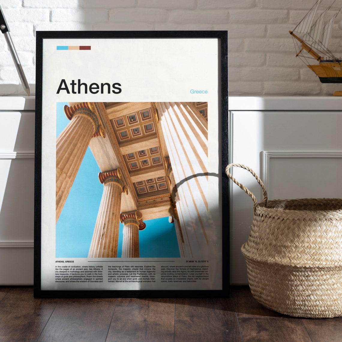 Athens Greece Ancient Temple Columns Classical Architecture Poster - Image 4