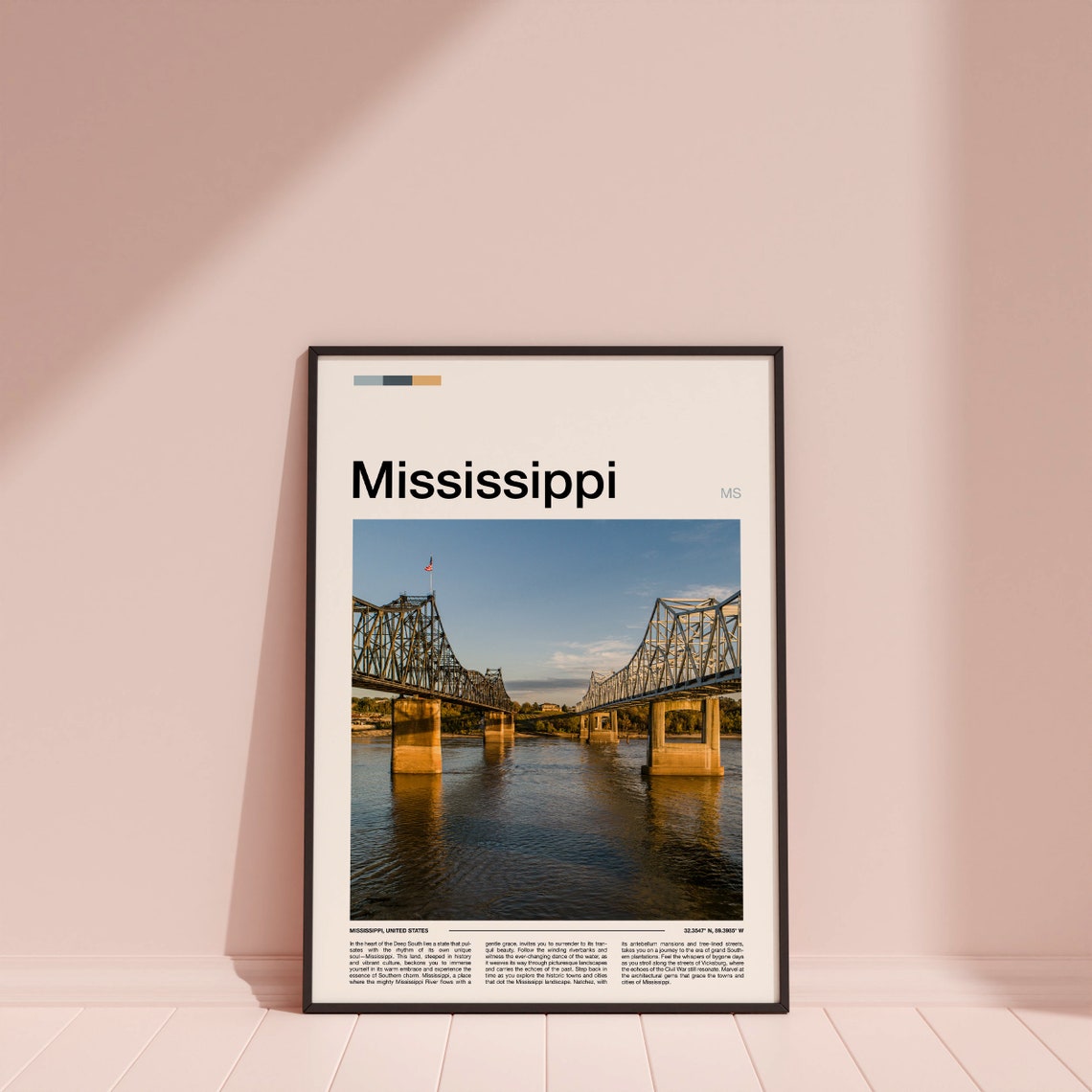 Mississippi Print Mississippi Poster Mississippi Wall Art Mississippi Art Print Mississippi Photo - Image 4