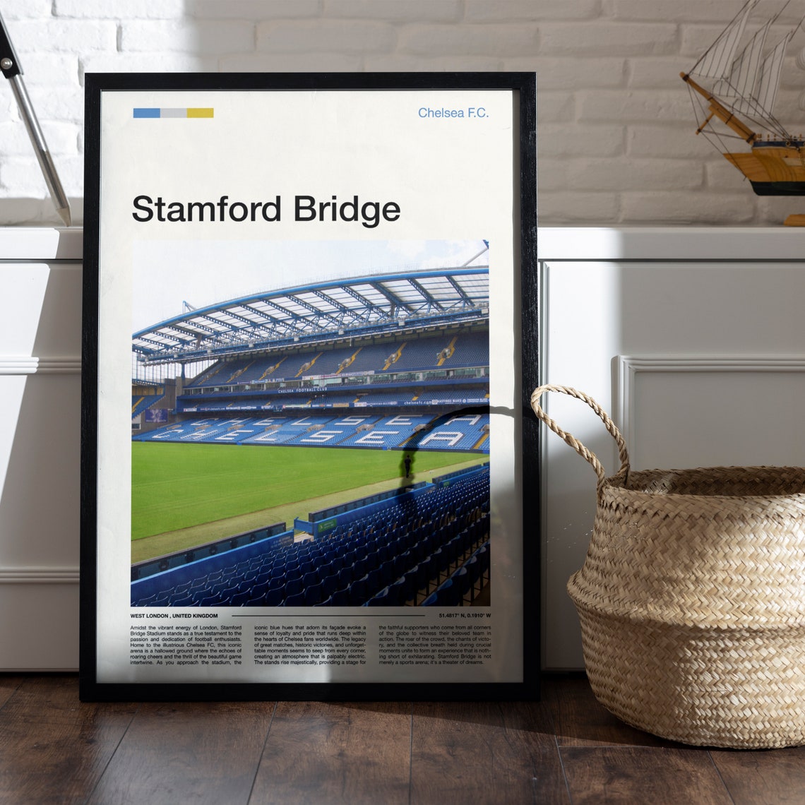Stamford Bridge Stadium Print Chelsea Fc Gifts Stamford Bridge Stadium Poster Stamford Bridge Stadium Wall Art Chelsea Fc Gifts - Image 4