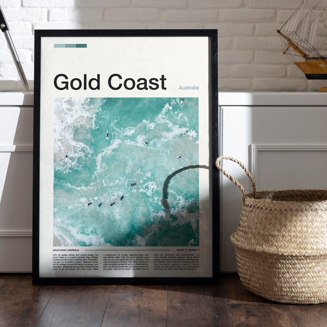 Gold Coast Australia Aerial Turquoise Surf Waves Photography Poster - Image 5