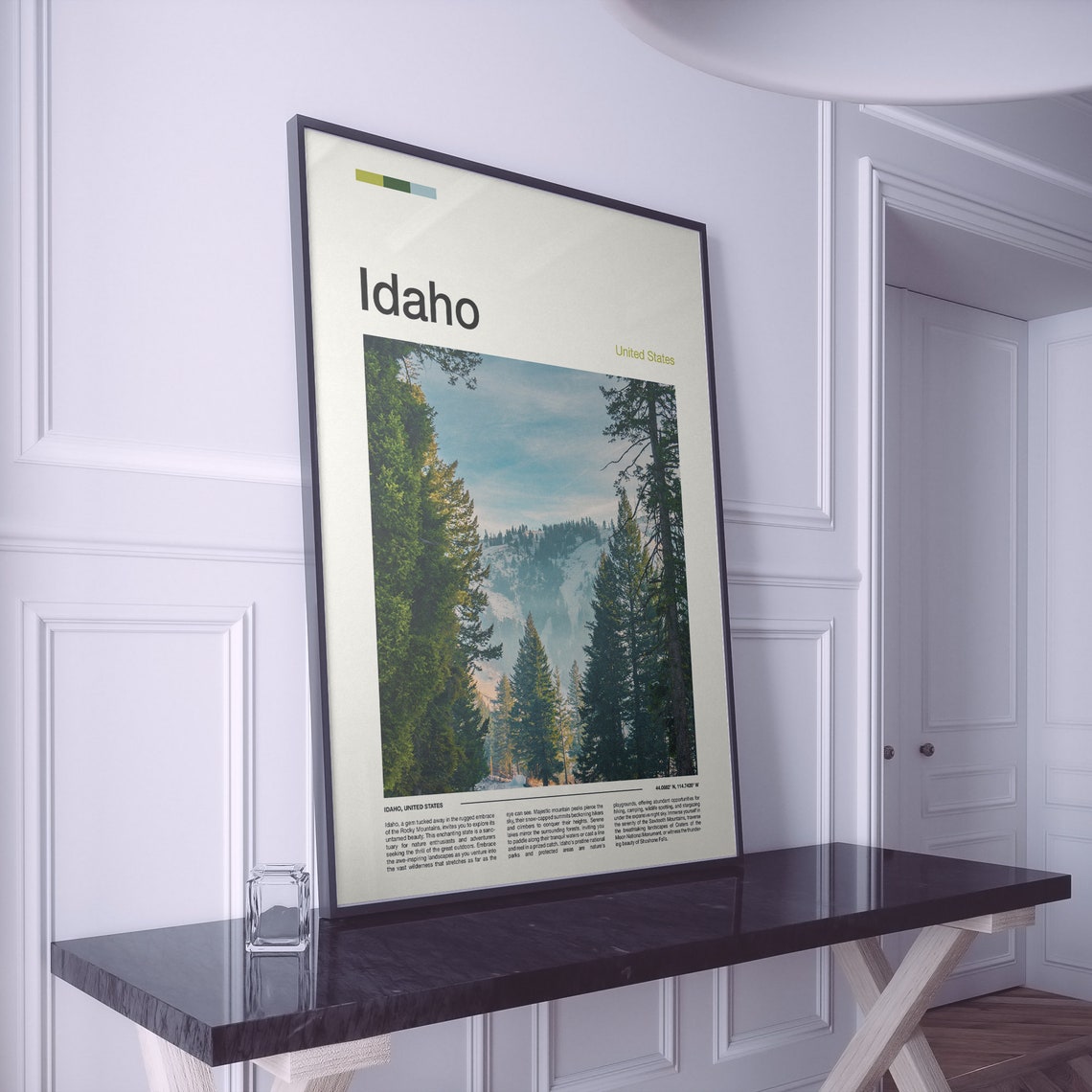 Idaho Pine Forest Valley Snowy Mountain Wilderness Scenic Poster - Image 2