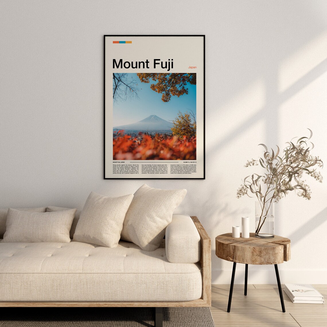 Mount Fuji Japan Autumn Leaves Snow Peak Seasonal View Travel Poster - Image 3