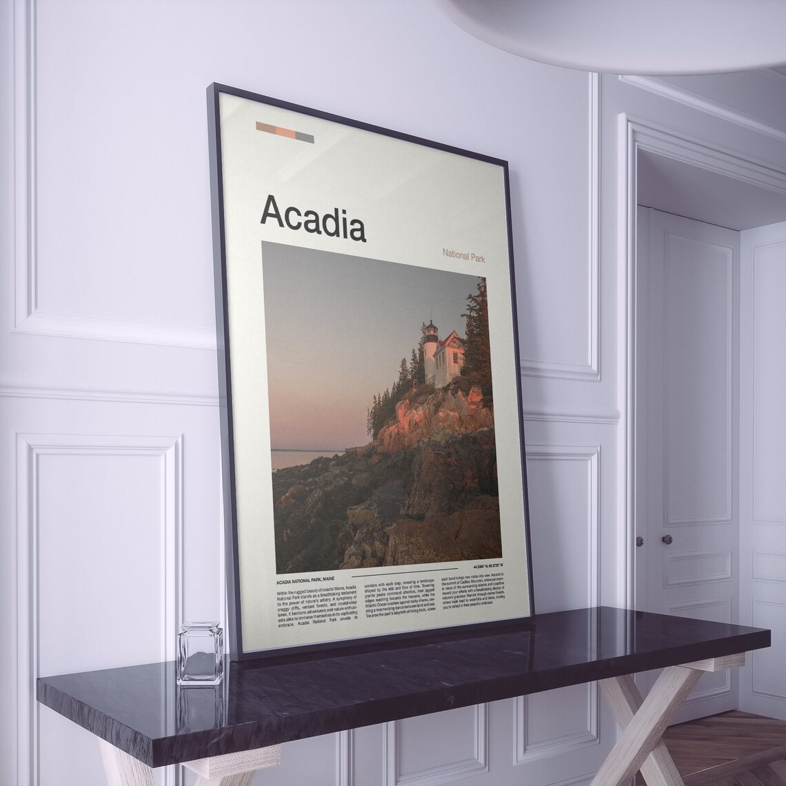 Acadia National Park Maine Lighthouse Rocky Coast Dusk Photography Poster - Image 2