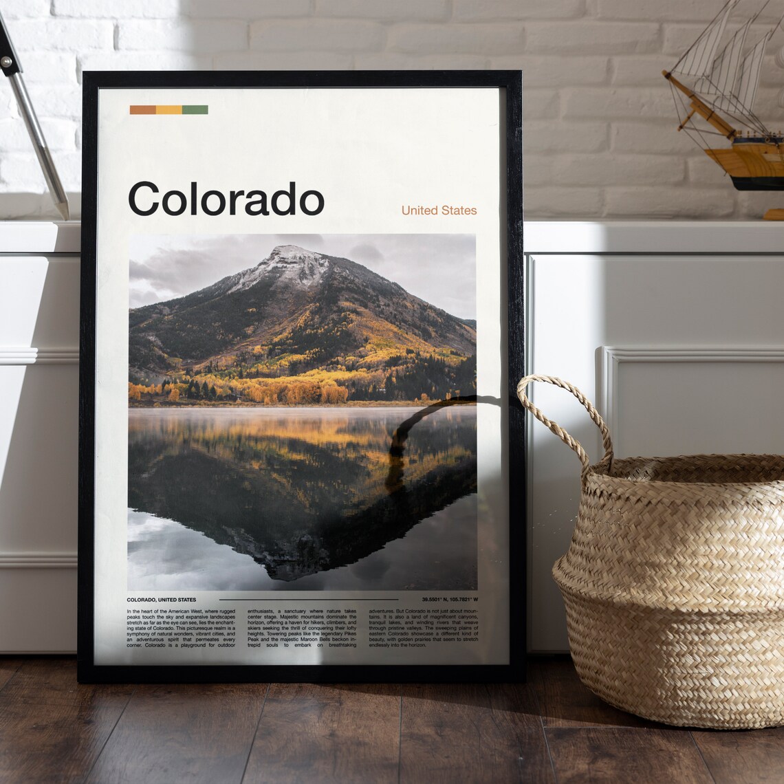 Colorado Autumn Aspen Gold Mountain Peak Lake Reflection Poster - Image 5