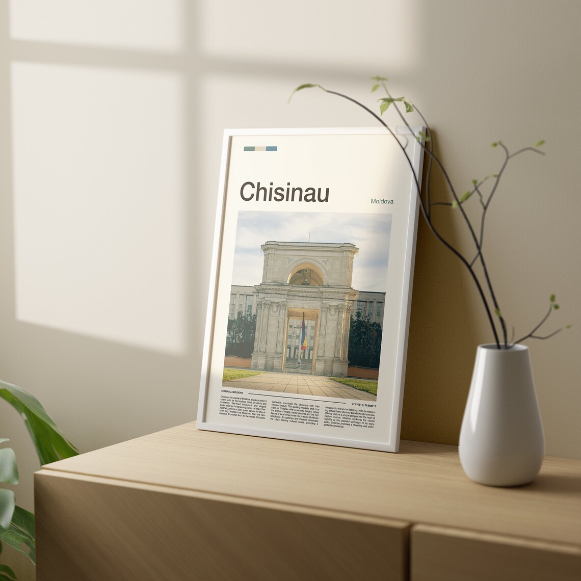 Chisinau Moldova Triumphal Arch City Flag Landmark Travel Poster - Image 2