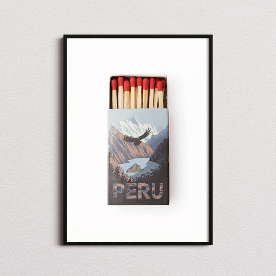 Peru Matchbox Print Peru Print Peru Poster Peru Wall Art Peru Art Print Peru Gifts