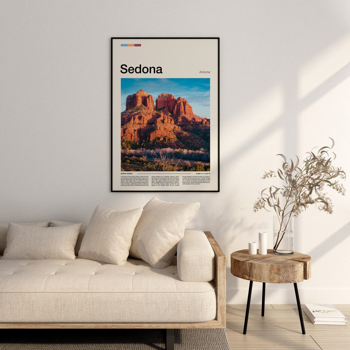 Sedona Arizona Red Rock Buttes Cathedral Desert Skyline View Poster - Image 3