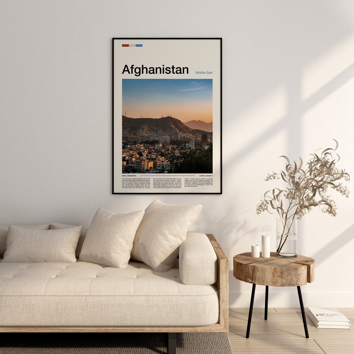 Afghanistan Kabul Cityscape Hill Overlook Sunset View Poster - Image 3