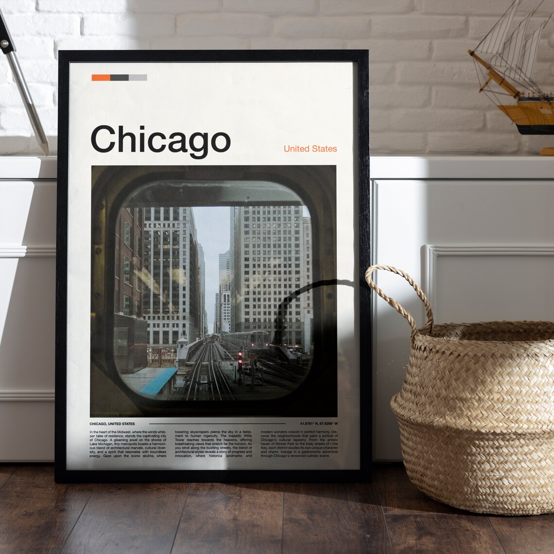 Chicago Downtown Skyscrapers View From Train Window City Travel Poster - Image 4
