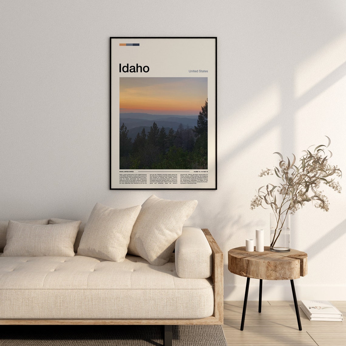 Idaho Rocky Mountain Sunset Layered Pine Ridgeline Scenic View Poster - Image 3