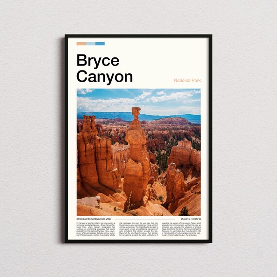 Bryce Canyon Utah Orange Hoodoo Spires Amphitheater Desert Poster