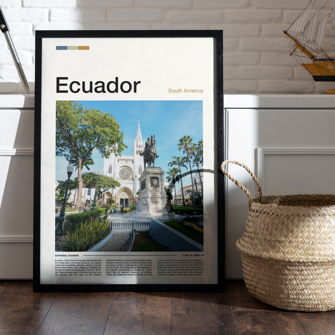 Guayaquil Ecuador Cathedral Plaza City Scene Travel Photo Poster - Image 5