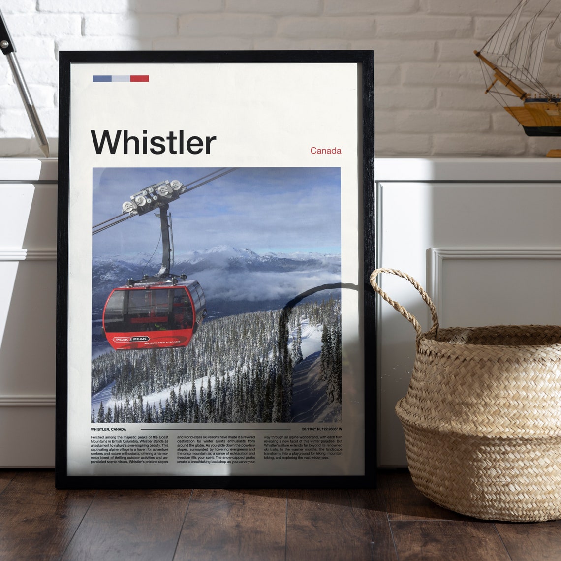 Whistler Canada Peak to Peak Gondola Snow Mountain Forest View Poster - Image 4