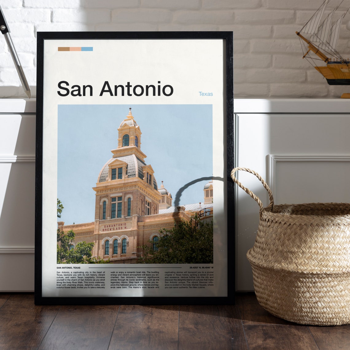 San Antonio Texas Historic Brewery Building Minimalist Photo Poster - Image 5