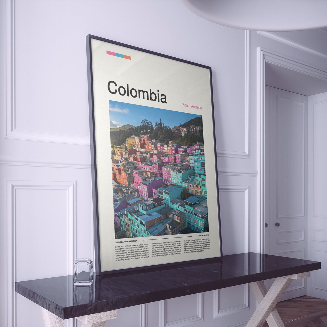 Colombia Colorful Hillside Houses Vibrant City Photography Poster - Image 2
