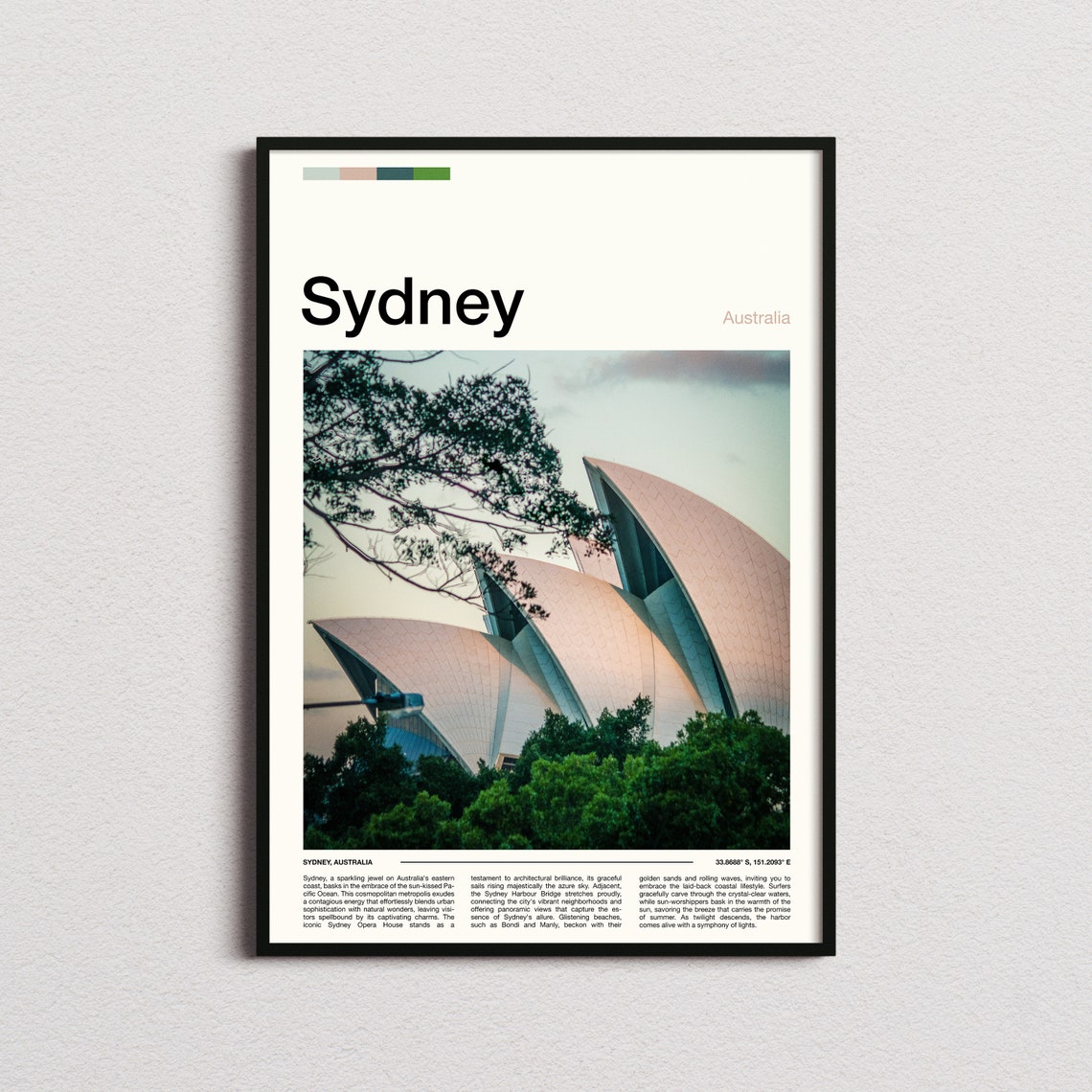 Sydney Australia Opera House Icon Sail Roof Architecture Poster
