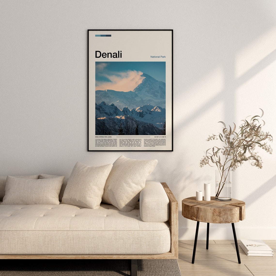 Denali National Park Alaska Snowy Mountain Peak Scenic Poster - Image 2