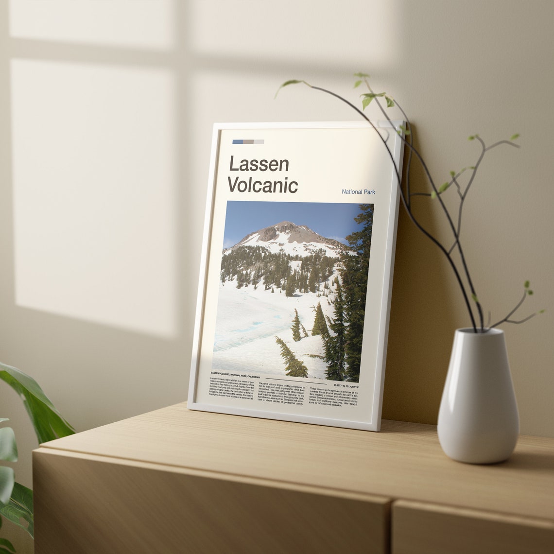 Lassen Volcanic California Snow Covered Peak Forest Photo Poster - Image 2