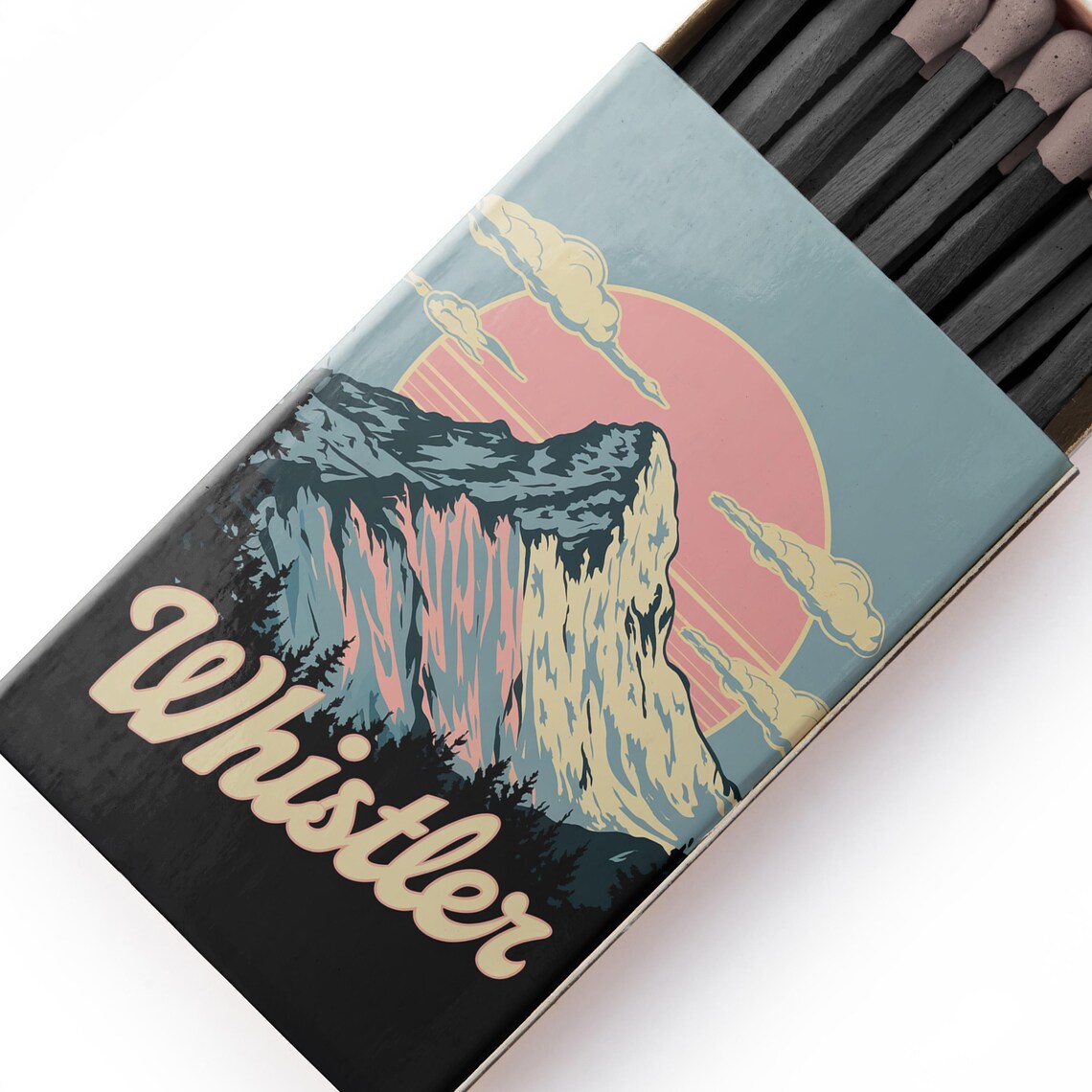 Whistler Vintage Ski Resort Mountain Matchbox Retro Art Poster - Image 5