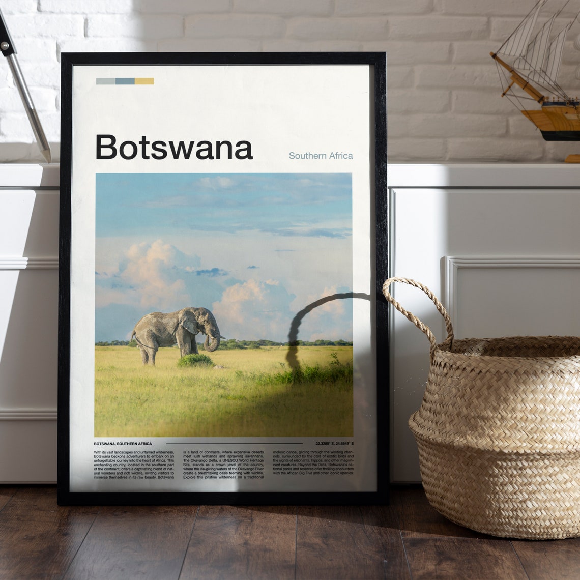 Botswana Print Botswana Poster Botswana Wall Art Botswana Art Print Botswana Photo - Image 5