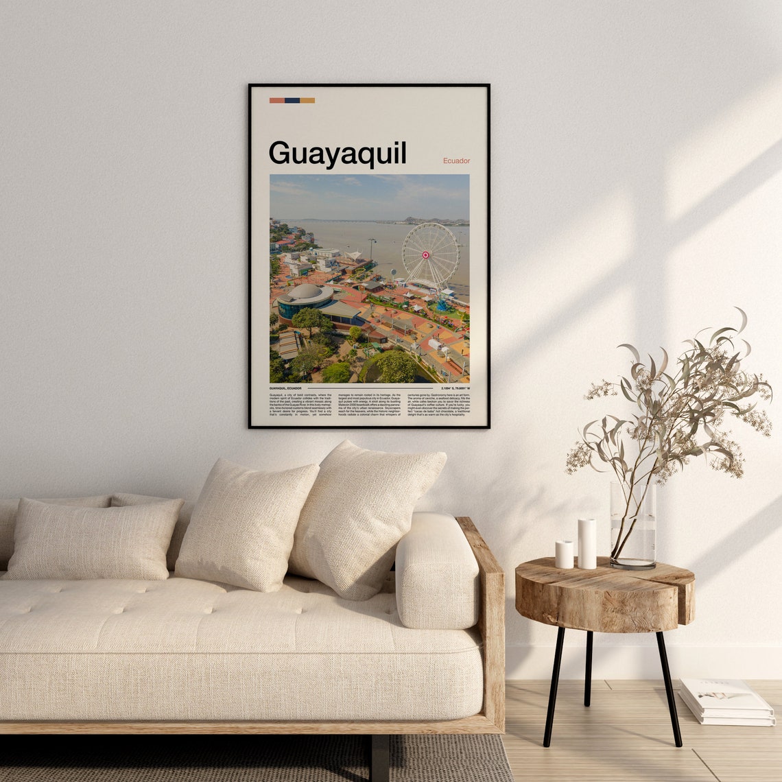 Guayaquil Ecuador Malecon Waterfront Ferris Wheel View Poster - Image 3