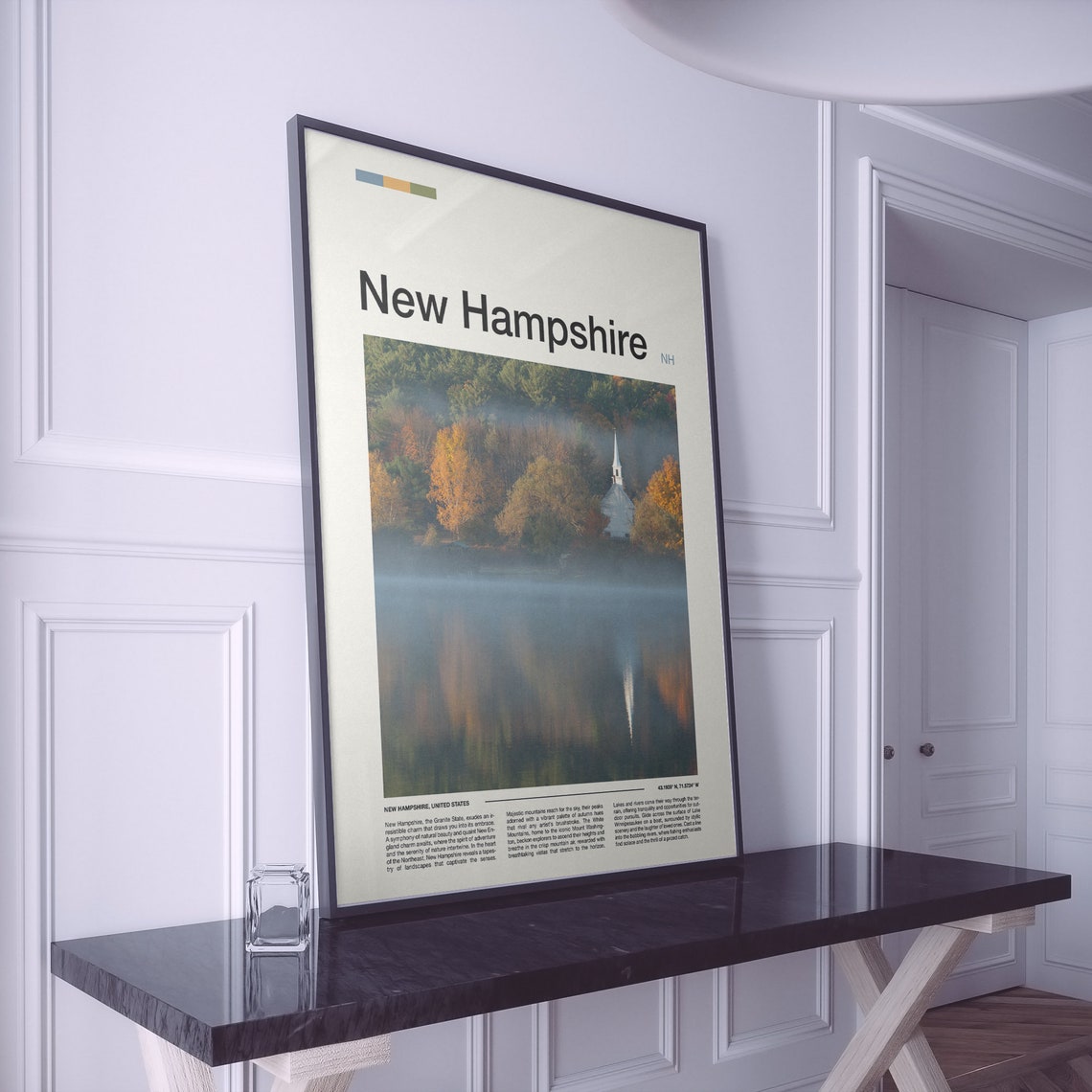 New Hampshire Print New Hampshire Poster New Hampshire Wall Art New Hampshire Art Print New Hampshire Photo - Image 2