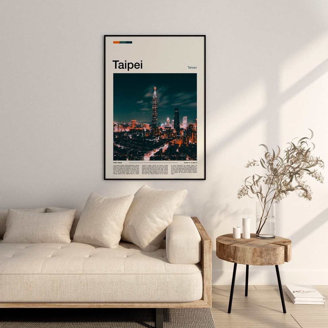 Taipei Taiwan Night City Skyline Taipei 101 Tower Lights Poster - Image 3
