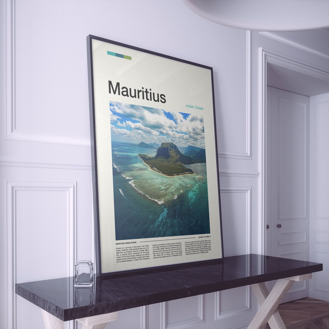Mauritius Indian Ocean Aerial Lagoon Le Morne Mountain Poster - Image 2