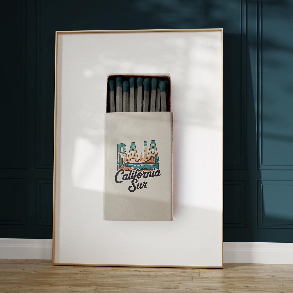 Baja California Sur Matchbox Beach Cactus Vintage Travel Art Poster - Image 5