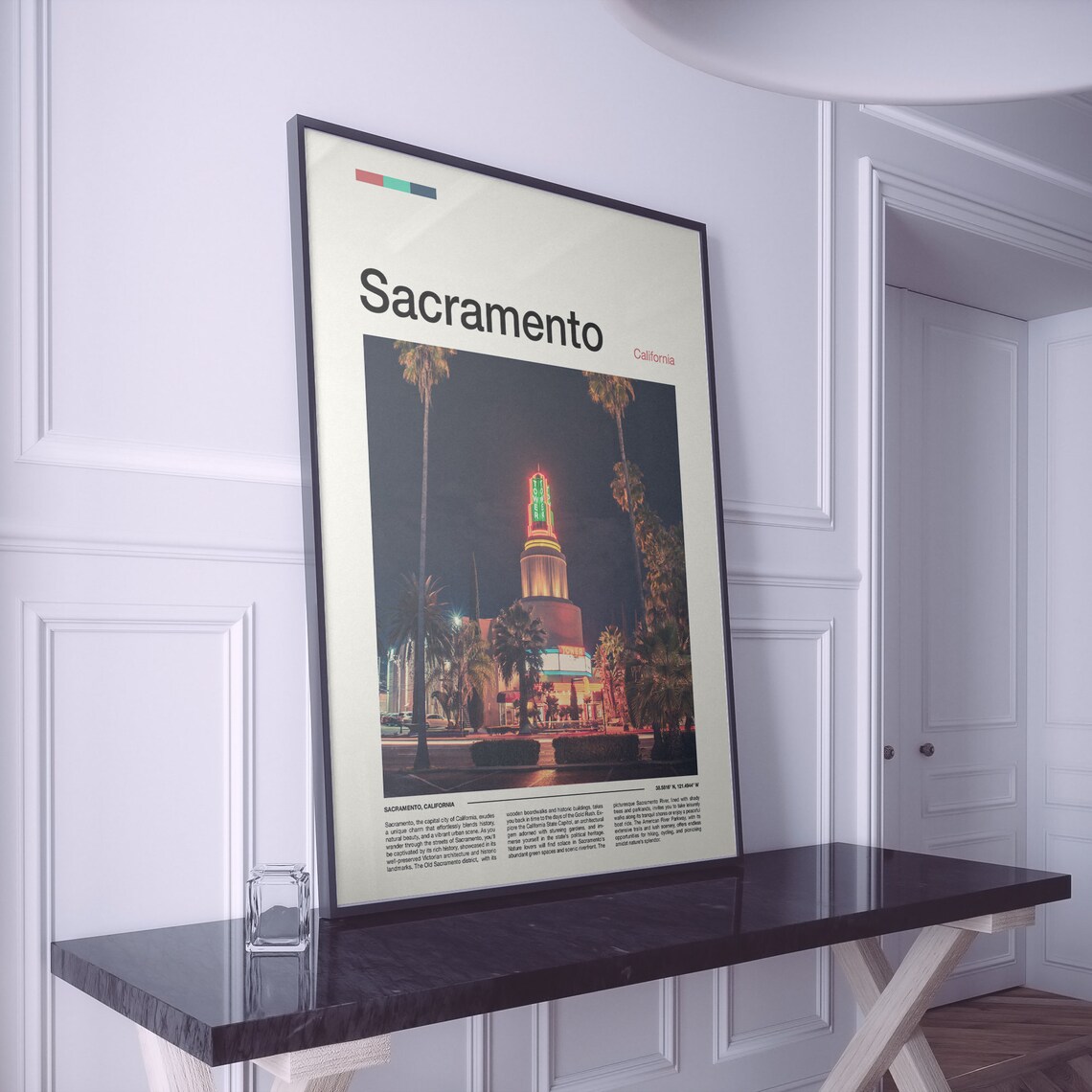 Sacramento California Historic Tower Theatre Neon Night Photo Poster - Image 2